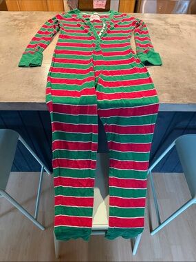 Xhilaration Red & Green Striped Sleepwear Onesie